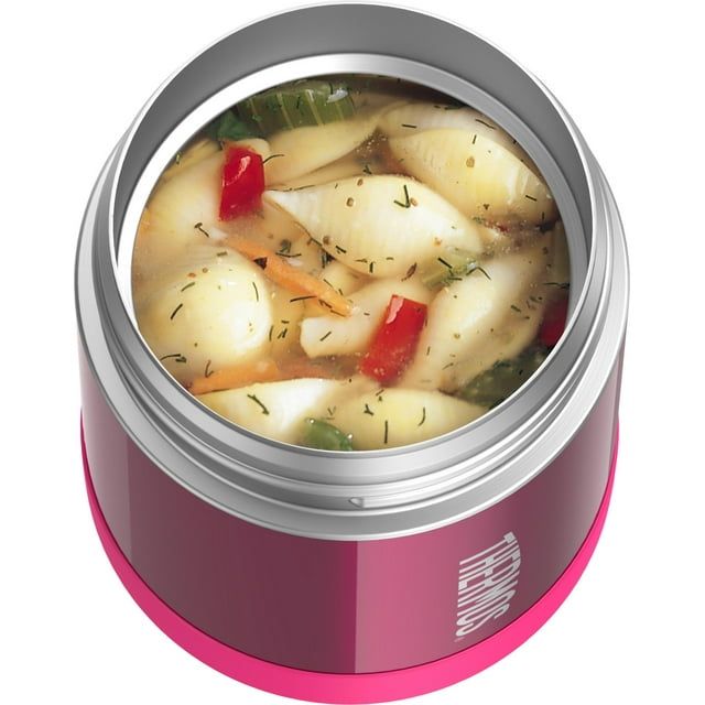 Thermos Vacuum Insulated Funtainer Food Jar with Spoon, Pink, 10 ounce